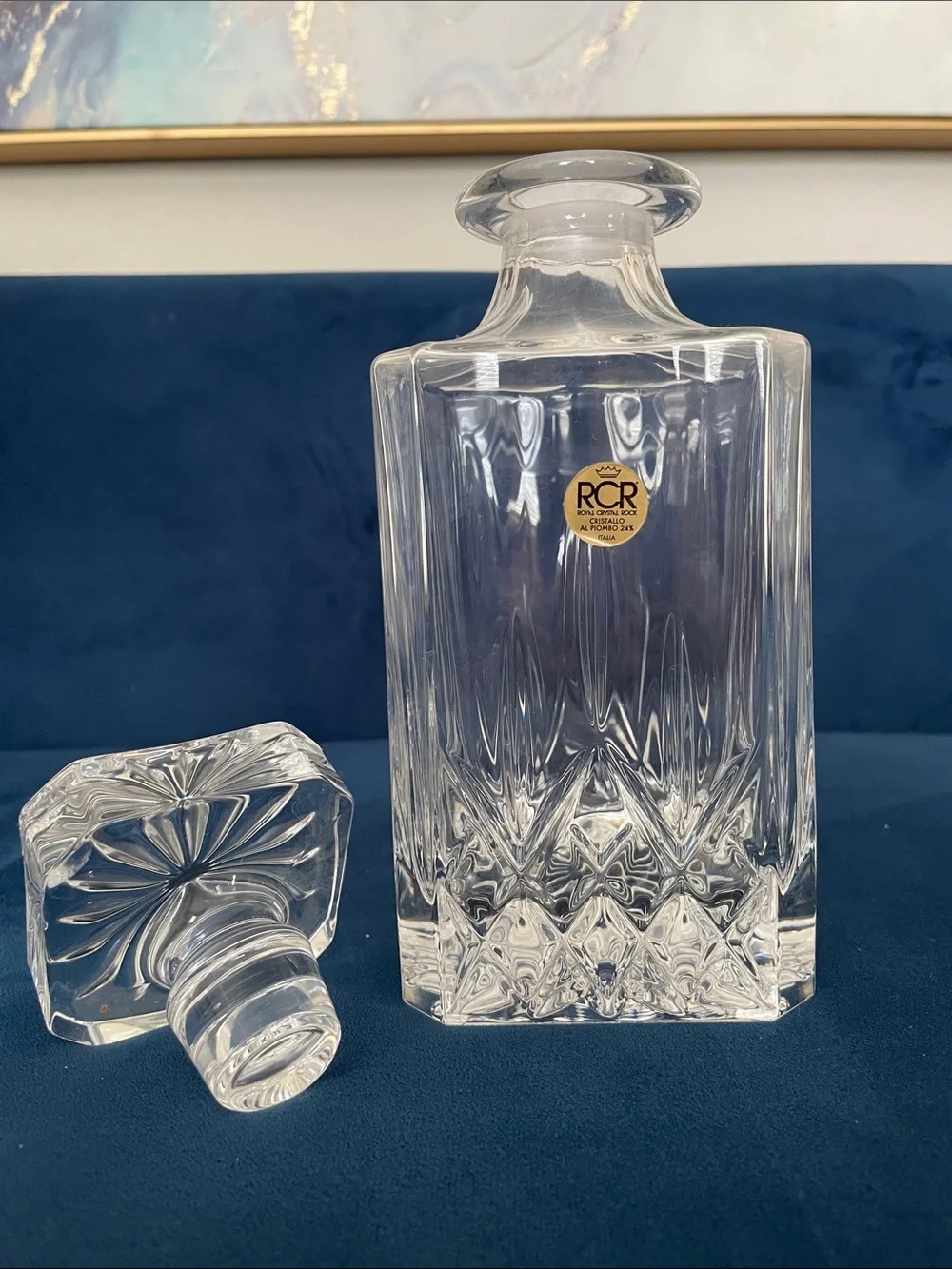 Italian Crystal Decanter. RCR—Royal Crystal Rock.